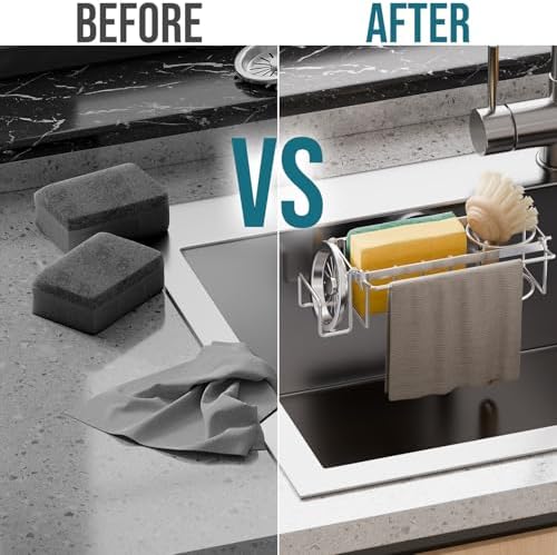 TAILI 4-in-1 Sponge Holder for Kitchen Sink