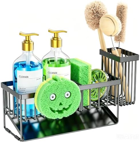 Cisily 9.25'' ponge Holder for Kitchen Sink, Smiley Face Sink Caddy