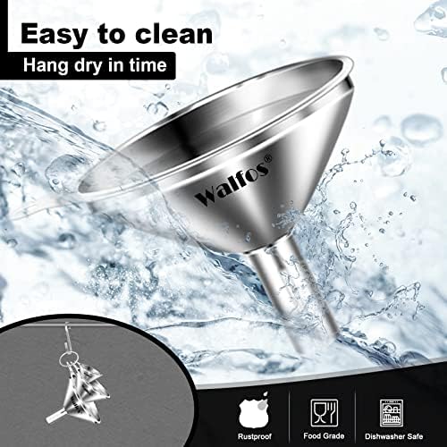 WALFOS Mini Stainless Steel Funnels,