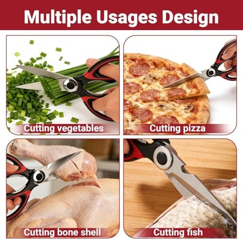 Kitchen Shears Set of 2, Heavy Duty Kitchen Scissors Seafood Scissors,