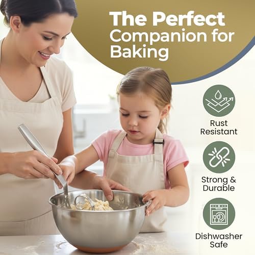 Seamless Dough Whisk, Stainless Steel Danish Dough Wisk, Dishwasher Safe Dough