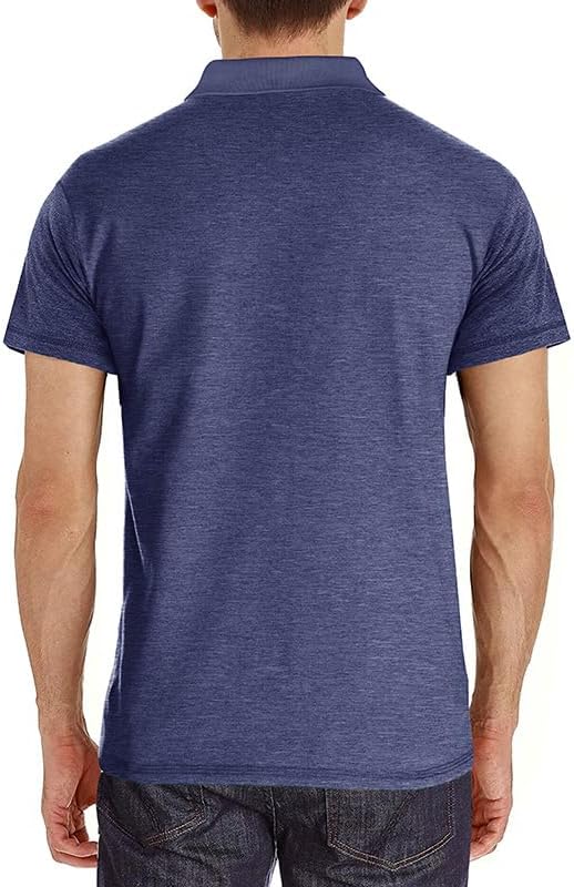 Men's Classic Cotton Polo Shirt Short Sleeve Button Golf Tee