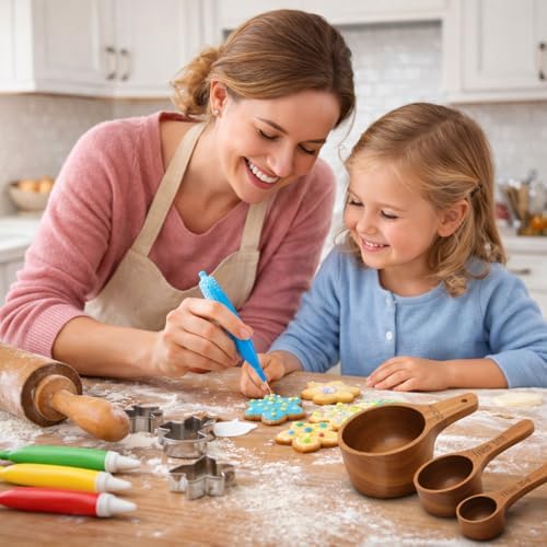 Wooden Measuring Cups and Spoons Set