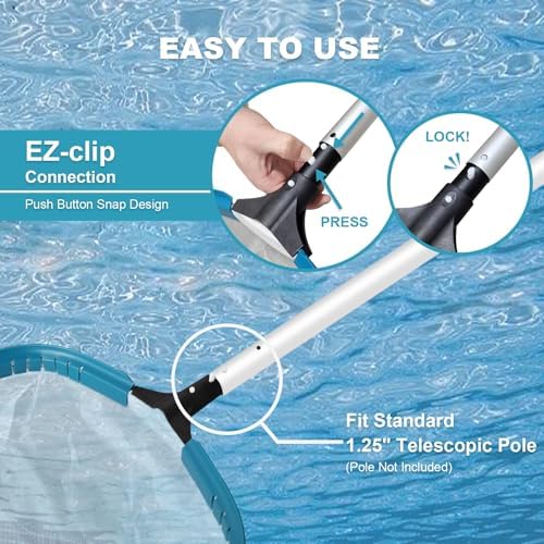 POOLWHALE 17.5" Ultra Fine Mesh Pool Pollen & Sand Skimmer Rake Net