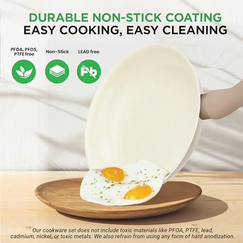 Nutrichef 54-Piece Marble Non-Stick Cookware and Bakeware Set, Professional