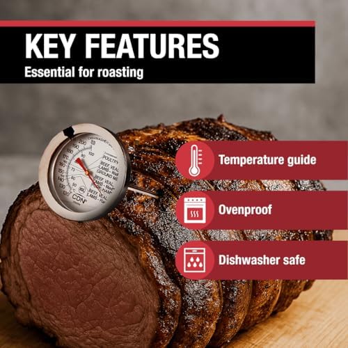 CDN Ovenproof Meat Thermometer NSF Certified Pro Accurate, Temperature Guide on