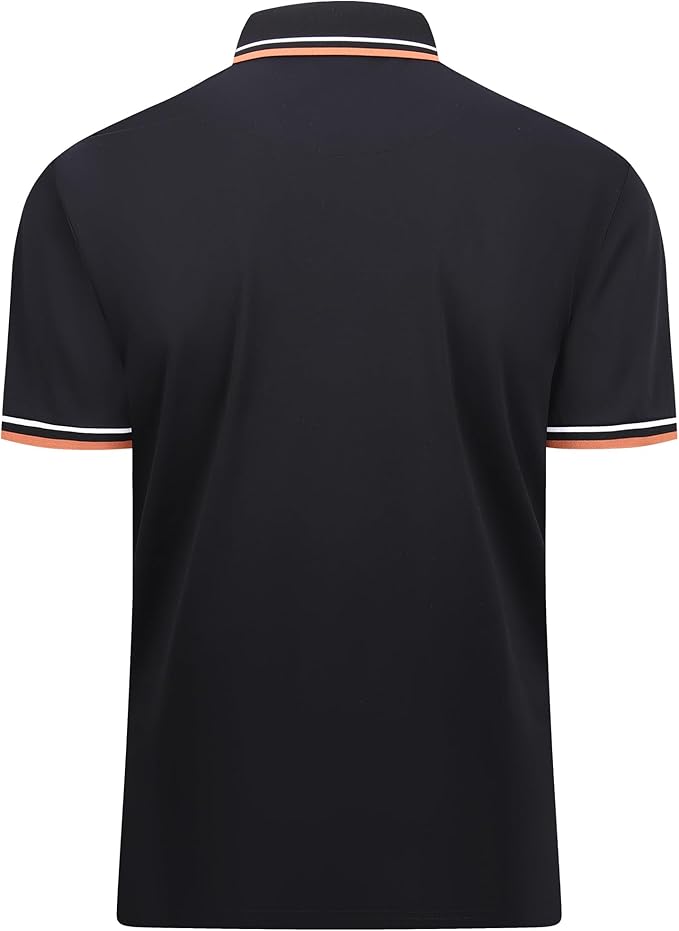 Men's Jacquard V-Neck Performance Golf Polo Shirt