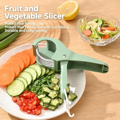 Herb Scissors, 5 Stainless Steel Blades Kitchen Salad Chopper, Dishwasher Safe