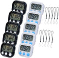 2 Pack Small Digital Kitchen Timer Magnetic Back and On/Off, Classroom Timers