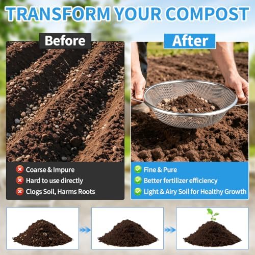 3PCS Soil Sifter for Gardening