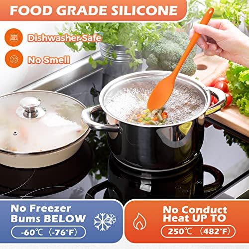 Rtteri 20 Pieces Silicone Serving Spoons Set Nonstick Heat Resistant Small
