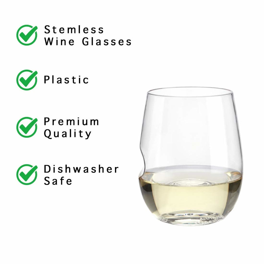 12 oz. Shatterproof Stemless Wine and Cocktail Glasses, Set of 2
