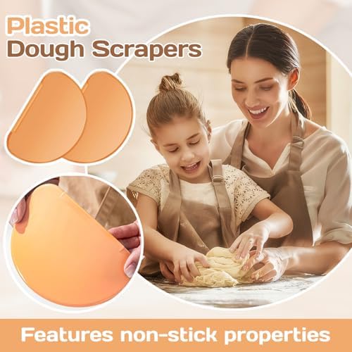 2PCS Bowl Dough Scraper, Flexible Bowl Scraper, Curved Edge Bread Dough Scraper