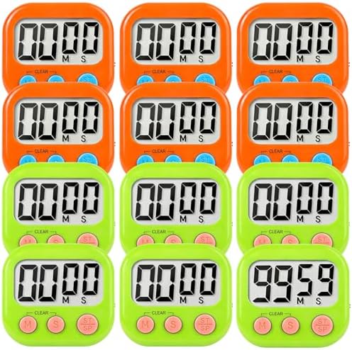12 Pack Digital Kitchen Timer Small Classroom Timers