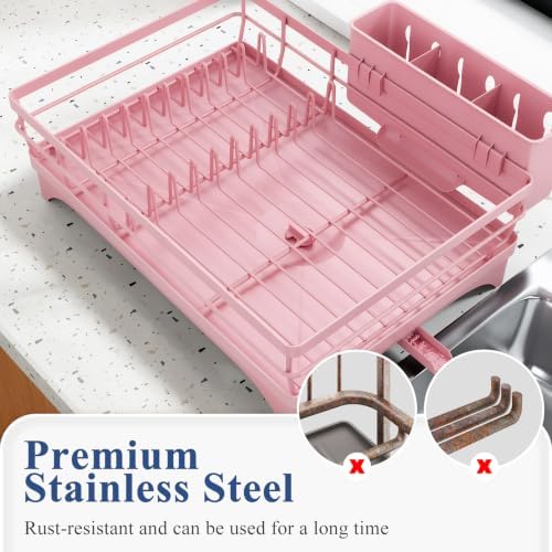 SNTD Dish Drying Rack for Kitchen Counter, 11.8" W x 16.7" L