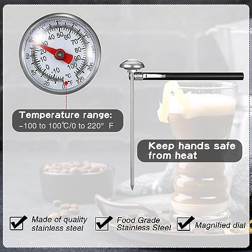 Xuhal 6 Pcs Stainless Steel Kitchen Dial Thermometer 5"