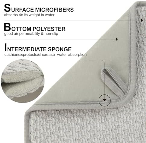 2 Pack Microfiber Dish Drying Mat