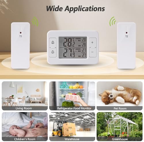 Refrigerator Thermometer, Digital Freezer Thermometer