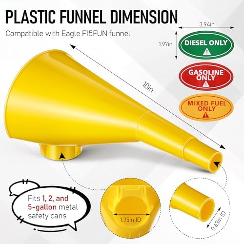Plastic Gas Can Funnel Compatible