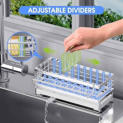 Metal Kitchen Sink Sponge Holder, Countertop Sink Caddy
