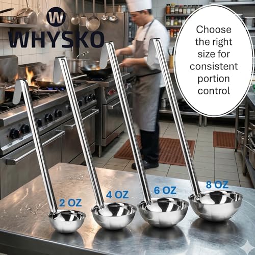 4-Pack Stainless Steel Soup Ladles, Rustproof Heat Resistant Serving Spoons