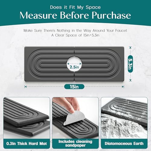 eormoe Faucet Mat for Kitchen Sink