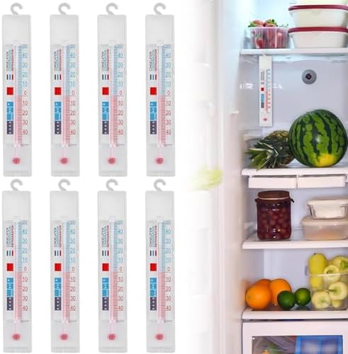 10 Pack Refrigerator Thermometers, 8 Pack Fridge Freezer Thermometers,