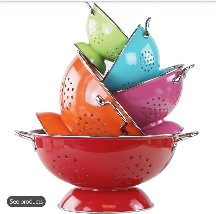 Calypso Basics by Reston Lloyd Powder Coated Enameled Colander, 1 Quart