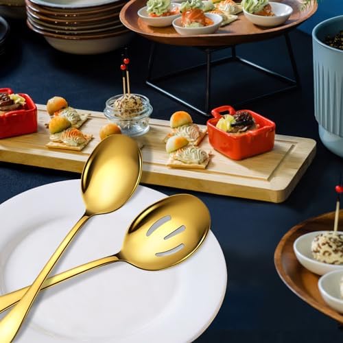 Serving Spoons Set, Includes 3 Large, 3 Slotted