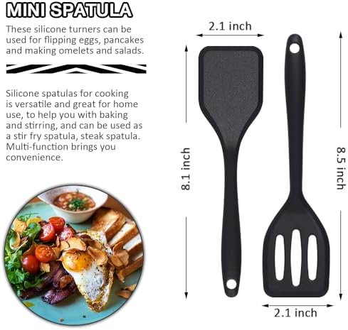Silicone Mini Spatula 4PCS, Small Silicone Turners