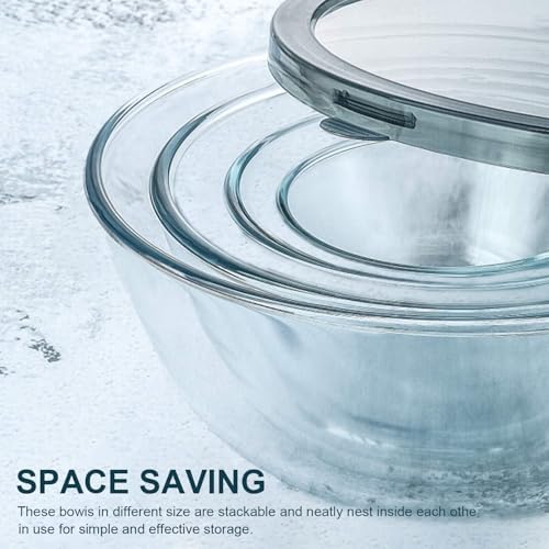 M MCIRCO 4 Packs Glass Mixing Bowls
