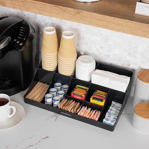 Mind Reader Cup and Condiment Station, Countertop Organizer, Coffee Bar