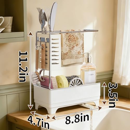 MOUKABAL 2-Tier Sponge Holder for Kitchen Sink Caddy Organizer