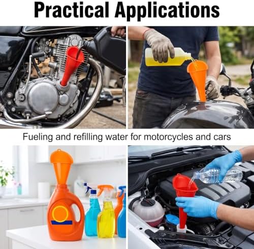 2 Pack Long Neck Oil Funnel for All Automotive & Motorcycle Use