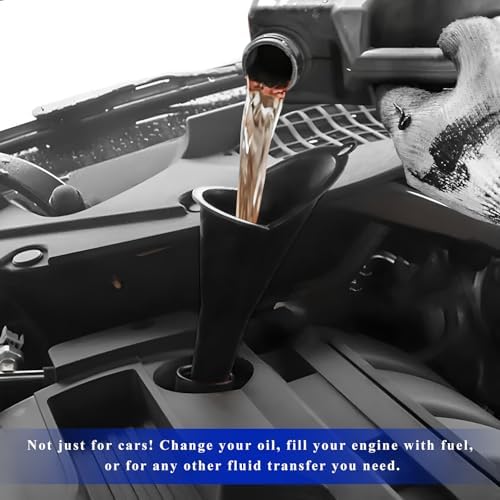 Oil Funnel, Flexible Multi-Function Automotive Oil Funnel, Spill-Proof Plastic