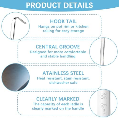 12 Pieces Stainless Steel Soup Ladle Sturdy Soup Ladle