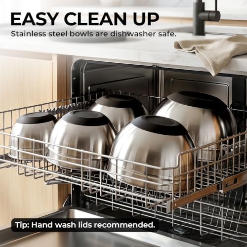 Parmedu Stainless Steel Nesting Mixing Bowls