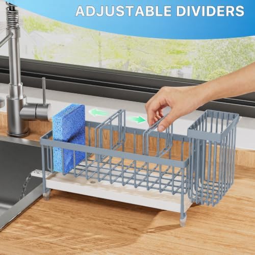 Cisily Sponge Holder for Kitchen Sink, Sink Caddy Organizer