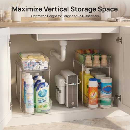 Vtopmart 2 Pack Larger Higher Pull Out Under Sink Organizer