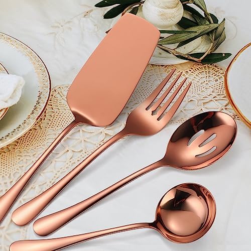 Copper Utensils Serving Set Rose Gold Stainless Steel Flatware Cake Knife Sever