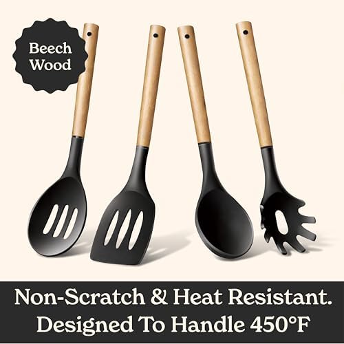 Country Kitchen Non Stick Silicone Utensil Set