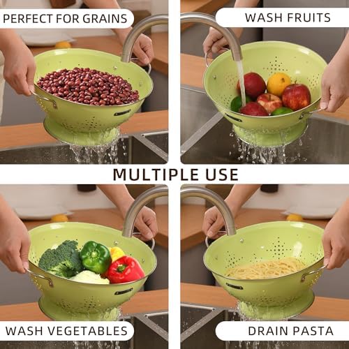 Metal Colander 2 Pack, Strainer Bowel