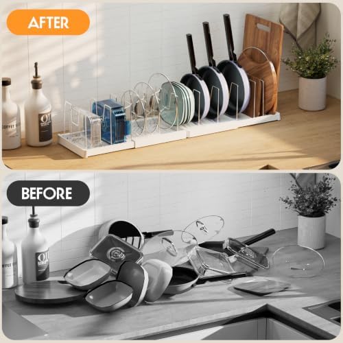 seasky Expandable pots pans and lid organizer