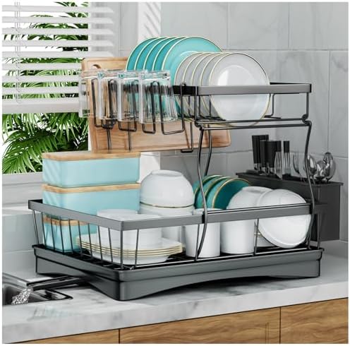 7 code 2-Tier Large Dish Drying Rack