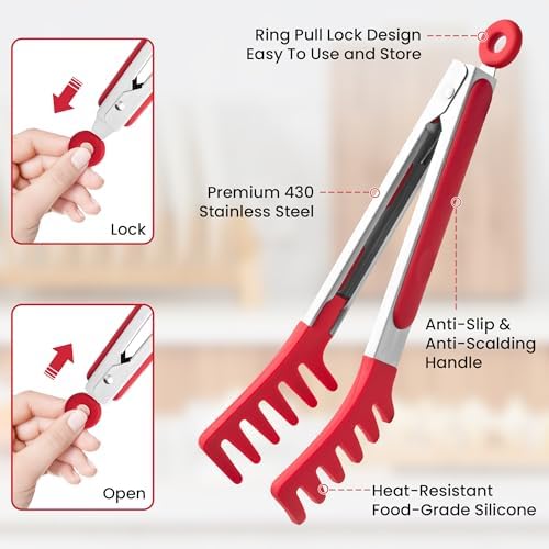 2 PCS Pasta Tong Spaghetti Tongs