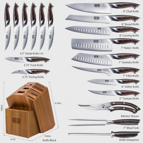 HOSHANHO 20PCS Knife Set, Ultra Sharp Japanese Kitchen Knife Set