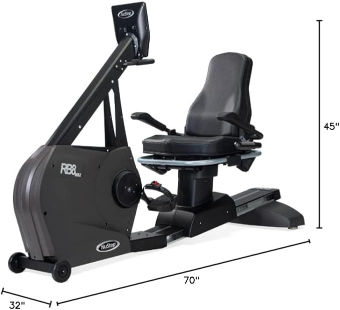 RB8MAX Recumbent Exercise Bike with Swivel Seat and Wellness App