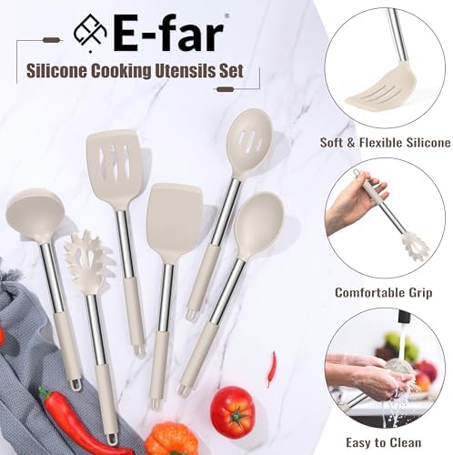 E-far 14 Pieces Silicone Cooking Utensils Set, Kitchen Utensils Set
