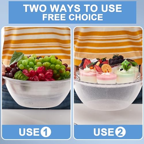 Iced Salad Bowl Large Chilled Serving Bowl 4 Tier Cold Serving Tray Dishes