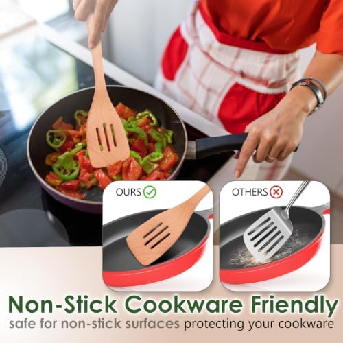 HOWHONG 8-Piece Beech Wood Cooking Utensils Set